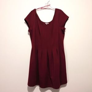Womens Size 1X Modcloth Lace & Mesh Cap Sleeve Burgundy Dress